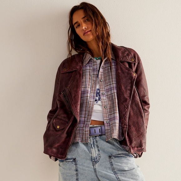 ✨NEW!✨Free People We The Free Jealousy Leather Moto Jacket - Picture 2 of 8